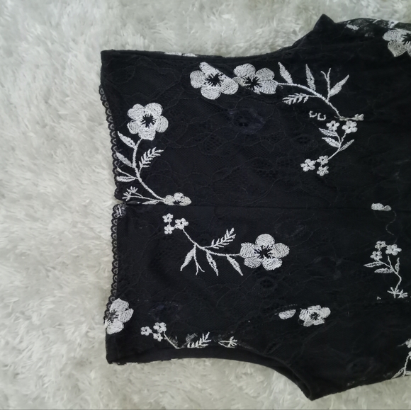 Women's Embroidered Lace Fit & Flare Tank Dress, Size 2 - Picture 3 of 4